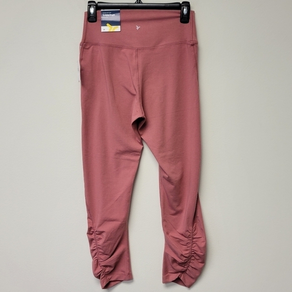 Old Navy Extra High-Waisted Power Chill Ruched Leggings Dusty Red M - Picture 5 of 13